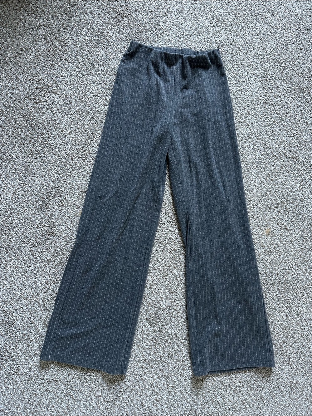 H&M Charcoal Pinstripe Wide-Leg Pants